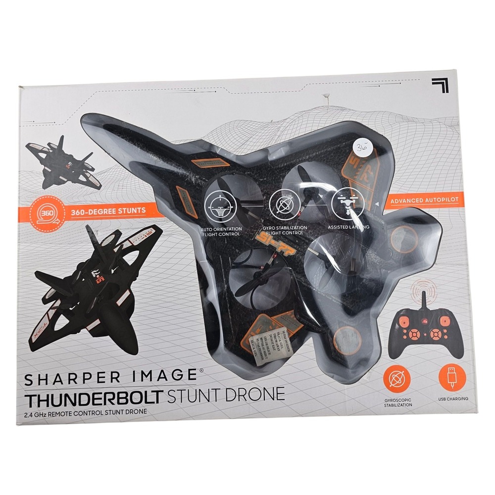 Sharper‎ Image Thunderbolt Stunt Drone 2.4 GHz Remote Control 360° Stunts